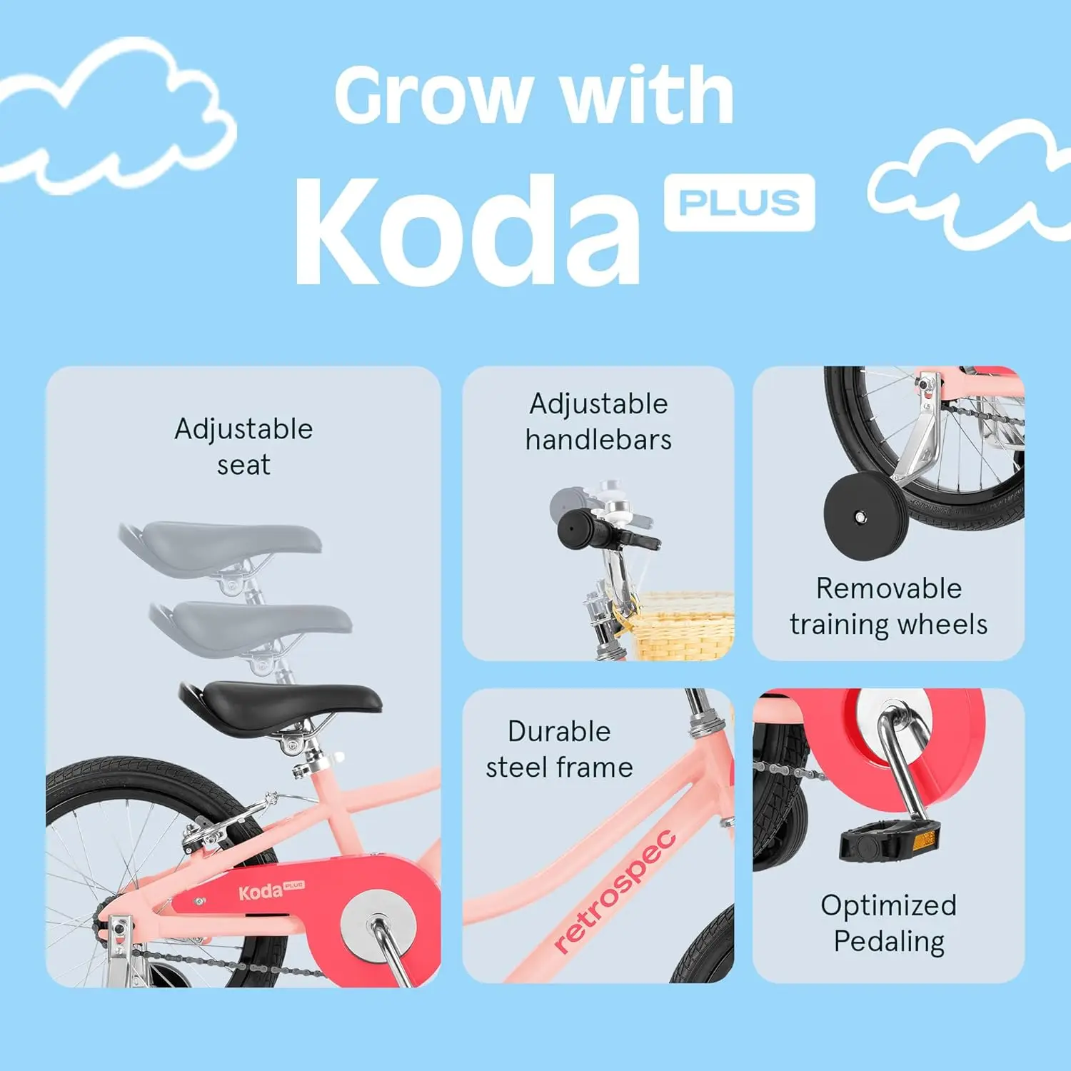 Koda Plus bicicleta para niños y niñas de 4 a 6 años, 16"