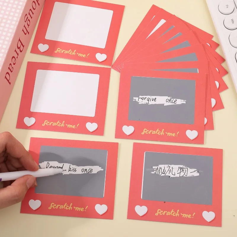 10/50pcs Scratch Off Card Vouchers Romantic Date Scratch Cards Love Coupons Couple Anniversary Love Coupons Couple DIY Gifts - view 6