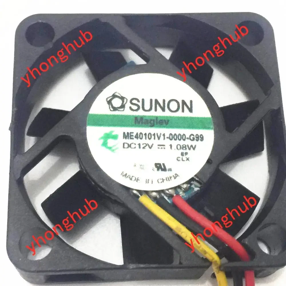 SUNON ME40101V1-0000-G99 DC 12V 1,08W 3 fios 40x40x10mm Ventilador de resfriamento de servidor