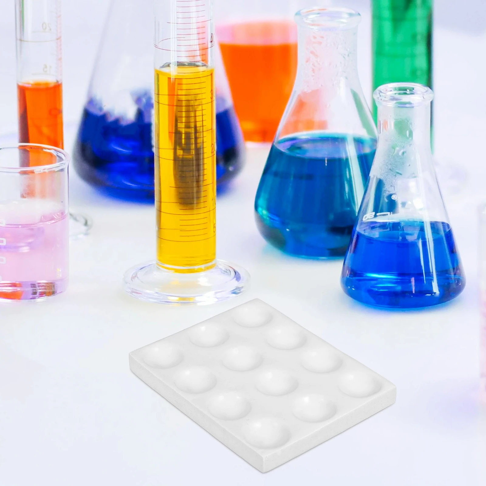 

Porcelain Ceramic Spot Plate 12 Holes Durable Reaction Board Chemical Experiment Laboratory Scientific Testing Plate