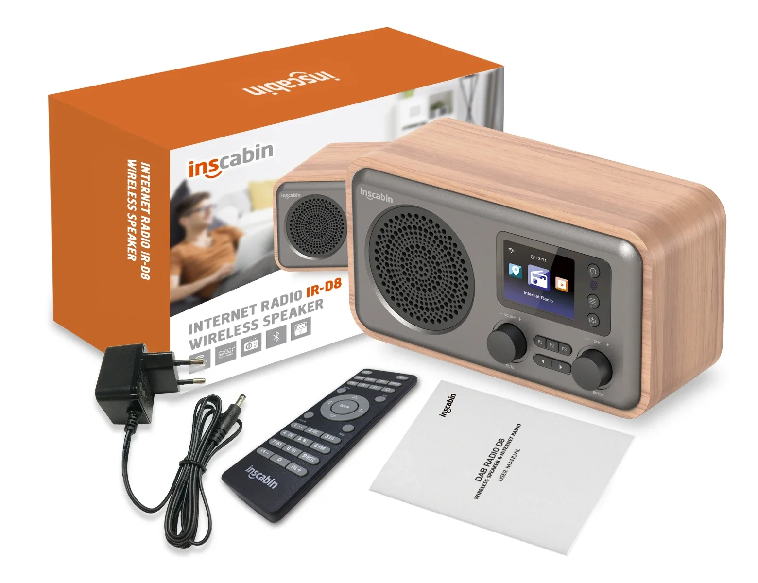 

Цифровое радио D8 Internet DAB/DAB+, интернет-радио/цифровое радио с функцией Spotify Connect и Bluetooth/FM/цветным экраном