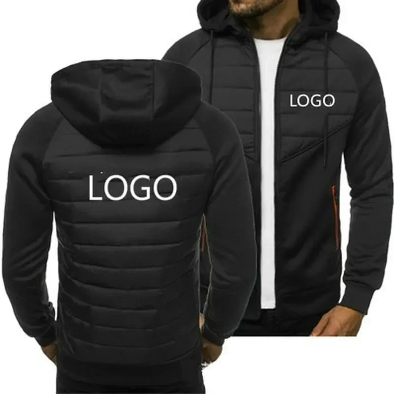 Sudadera con capucha de manga larga con cremallera para hombre, chaqueta informal con logotipo personalizado, novedad de primavera y otoño, 2023