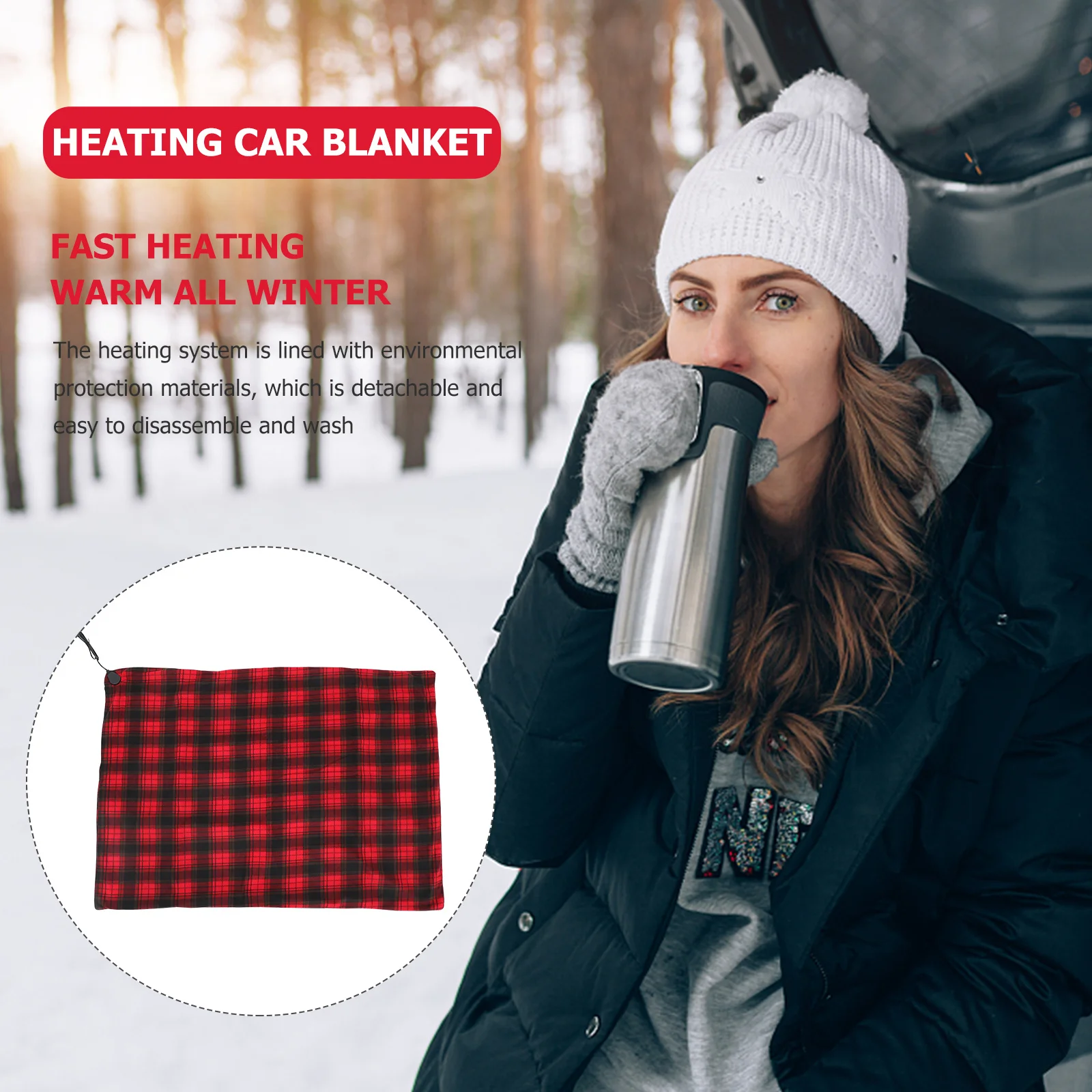

12V Electric Heating Blanket for Car Auto Thermal Throw with Overheat Protection Stable Performance Ideal for Cold Weather
