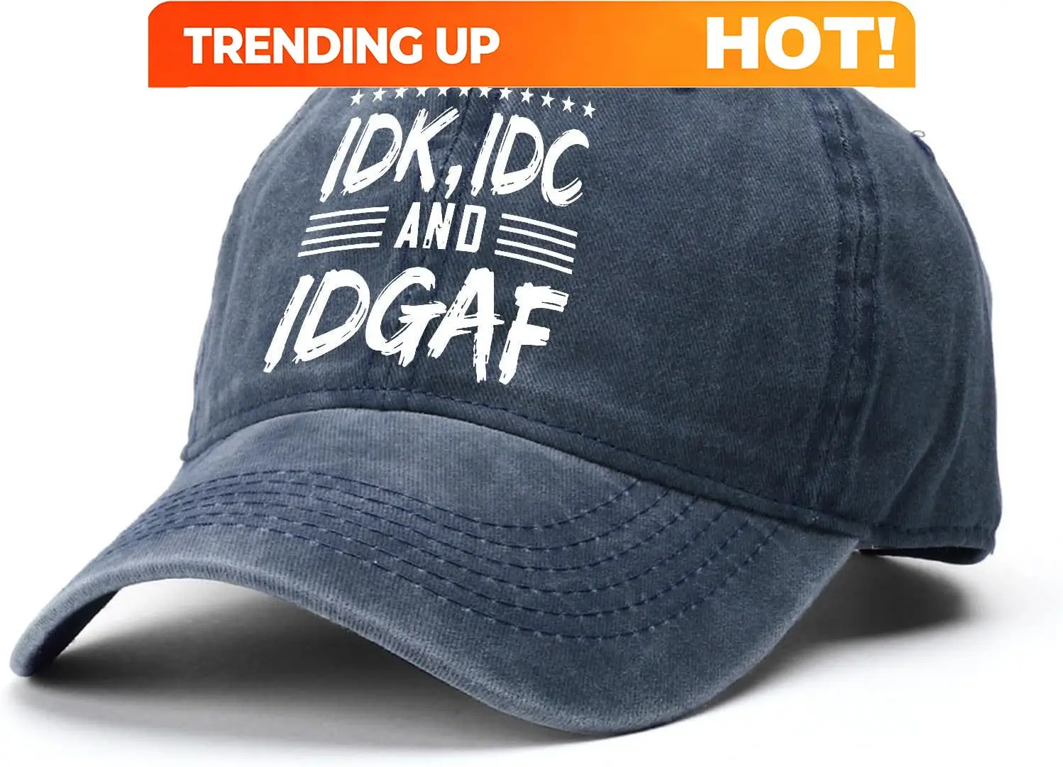Customization Idk Idc Idgaf Hat For Men Women Humorous Baseball Cap Distressed Cotton Hat