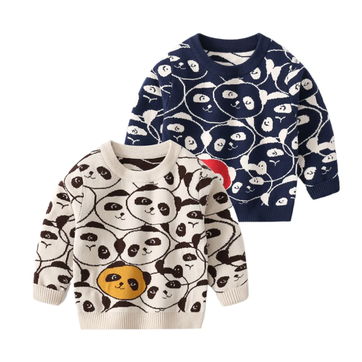 Cute Panda Boys Sweaters Girls Pullover Baby Kids Knitwear Fall Children's Clothes