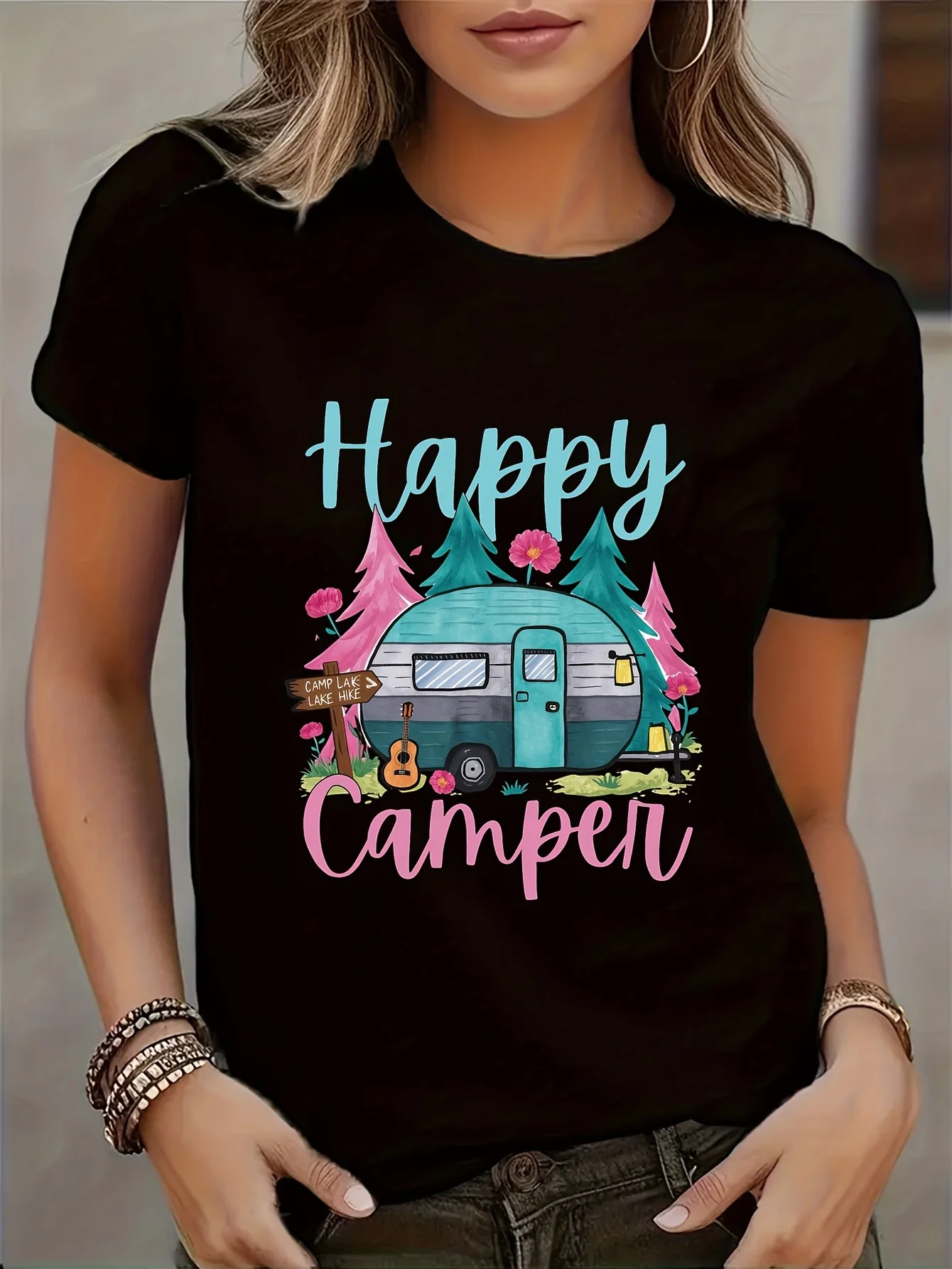 2025 جديد عارضة إلكتروني نمط طباعة للجنسين الشارع موضة الاتجاه قصيرة الأكمام القطن الخالص جولة الرقبة قصيرة الأكمام قميص