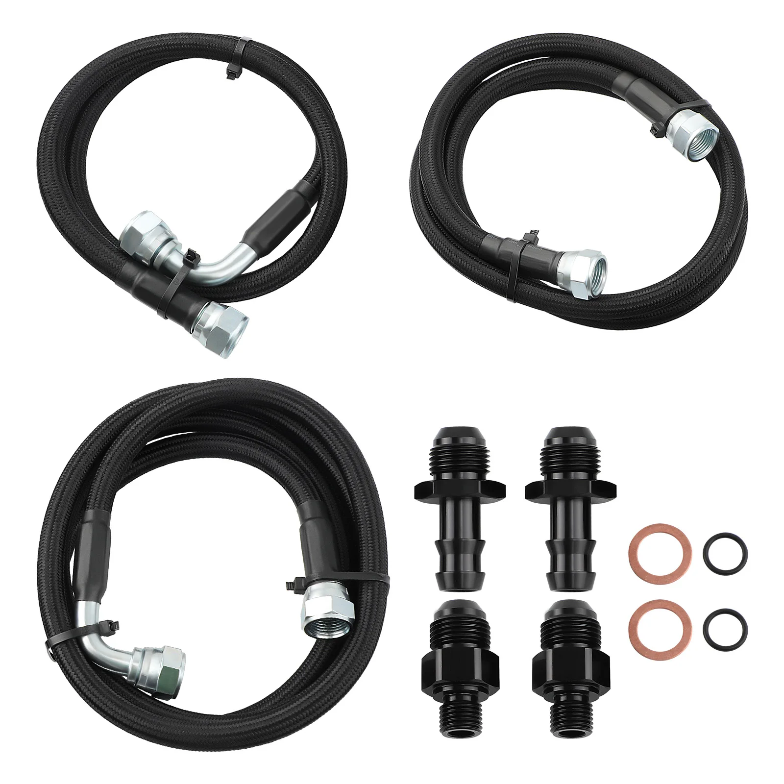 

Transmission Cooler Lines Kit Heavy Duty For Dodge Ram Cummins 5.9L 03-07 Black