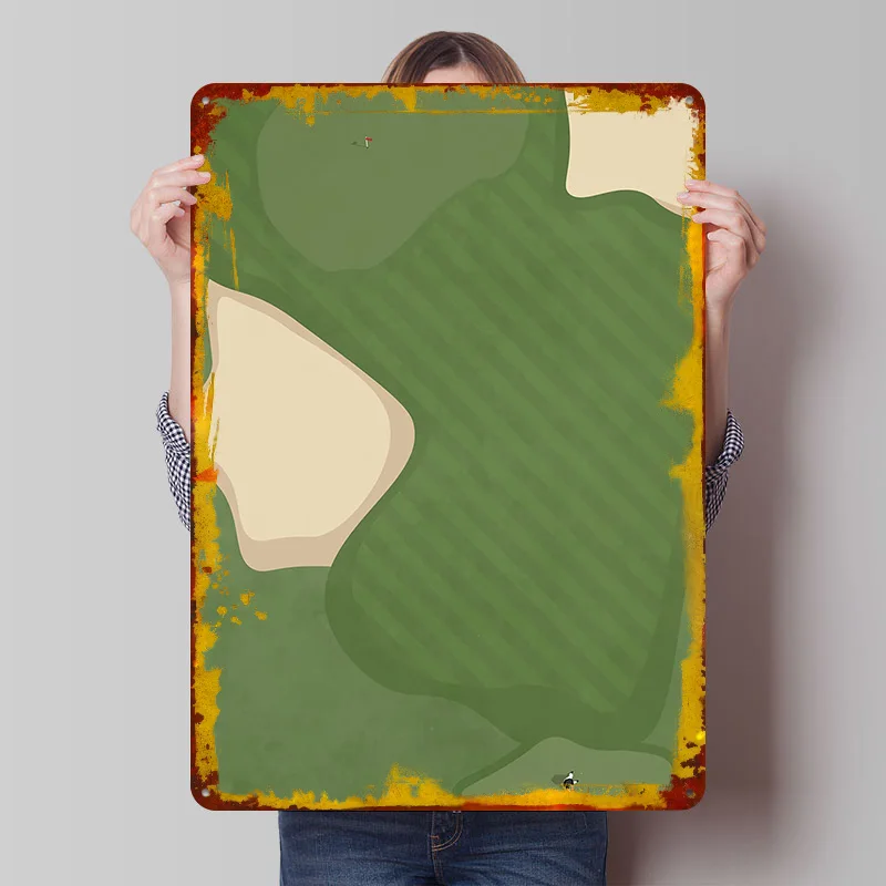 Golf Course Hole in One Poster Customized Vintage Metal Signs Wall Art Retro Tin Plaque for Fans Office Decoration Room Man Cave