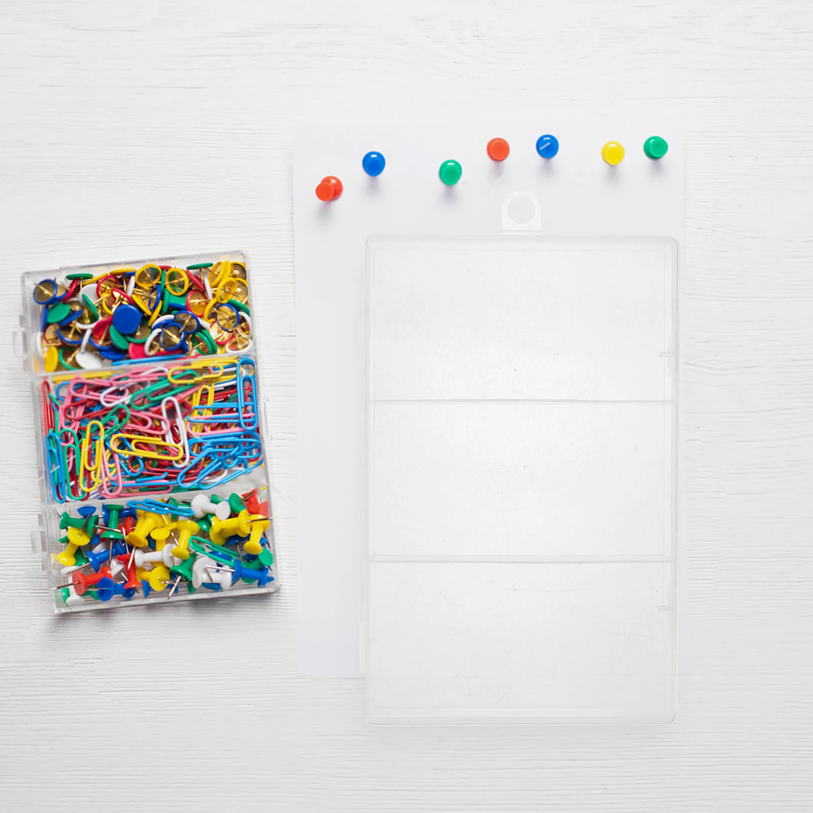

Partition Storage Box for Paper Clips Small Plastic Holder Foldable Organizer Container Multi-Use Case Office Home School Beads