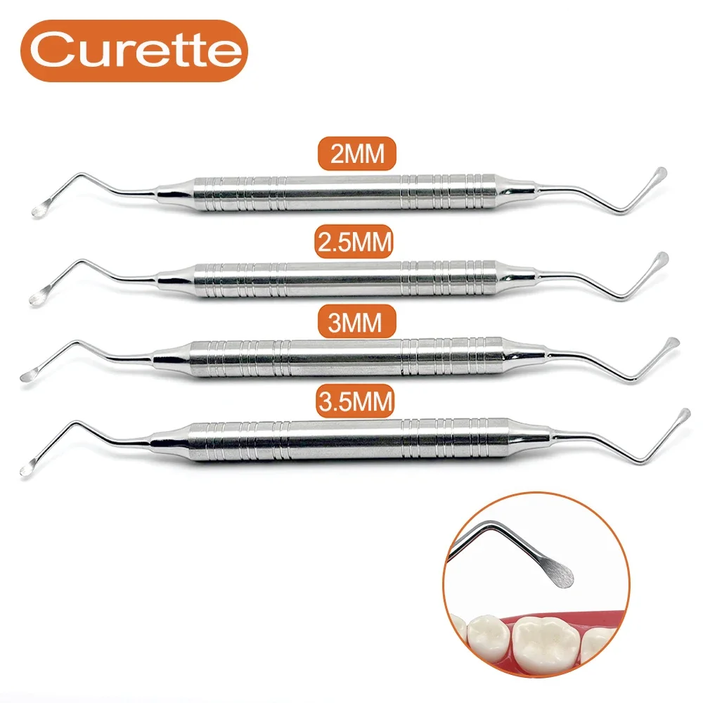 Dental scaler, dental curette, Gracey periodontal curette, bone curette, dental professional instrument, tool
