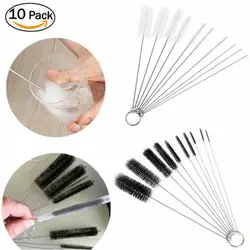 10Pcs/Set Household Bottle Brushes Pipe Bong Cleaner Glass Tube Fish Tank Pipe Brush Bottle Soft Hair Cleaning Brush Tools