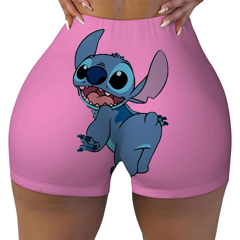 

Пользовательские шорты для бега SLilo And Stitch с героями мультфильмов, байкерские шорты для бега, женские шорты для йоги в стиле аниме