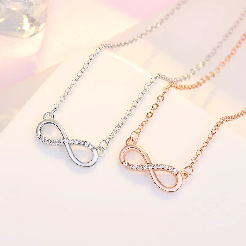 New 925 Sterling Silver Geometric Shape Necklace Simple Charm Zirconia Pendant Choker Birthday Party Gift for Women Fine Jewelry