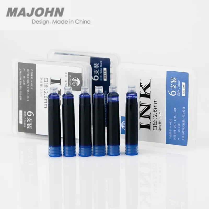 

Набор чернильных картриджей Majohn (120/6 шт.), черные, 2.6/3.4 мм, 37 мм, для перьевых ручек JINHAO Hongdian, канцелярские товары для офиса и школы