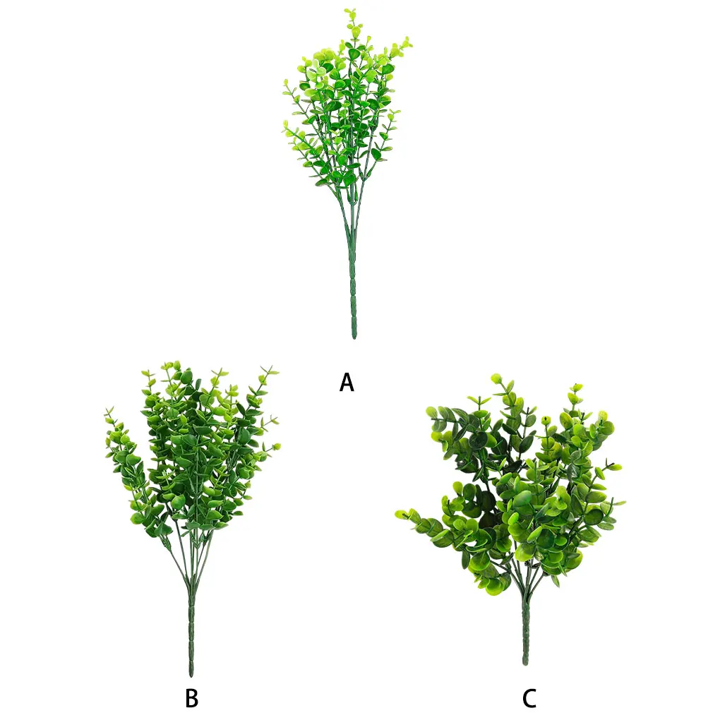 12x Green Low Maintenance Plastic Shrubs For DIY Bridal Bouquets Versatile Long-lasting Durability