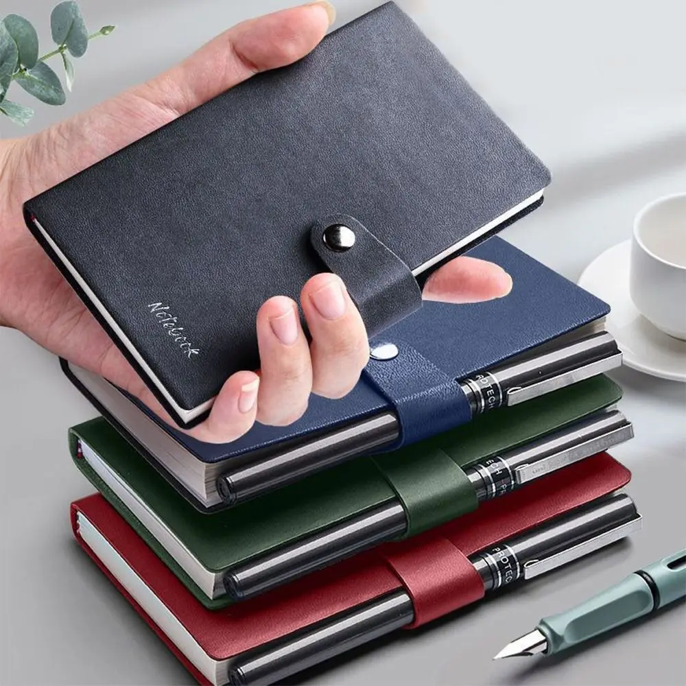 Simple Memo Diary Planner A7 Mini Notebook Scrapbooking Word Book Pocket Notepad PU Cover Thickening Business