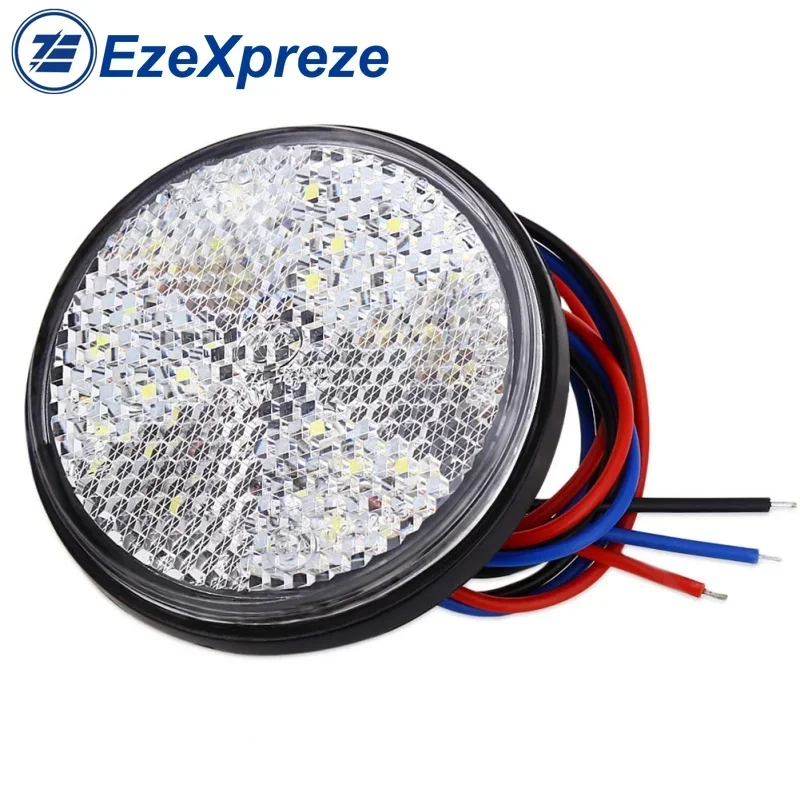 

3 colors circular 24 SMD Car Round Tail Lights Turn Singal Light ATV LED Reflectors Truck Side Warning Lights for Universal moto