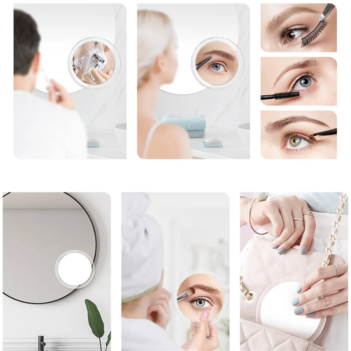 JHD 10X Magnifying Mirror with Light Makeup Mirror with Lights Compact LED Magnified Mirror for Bathroom, Bedroom, Hotel