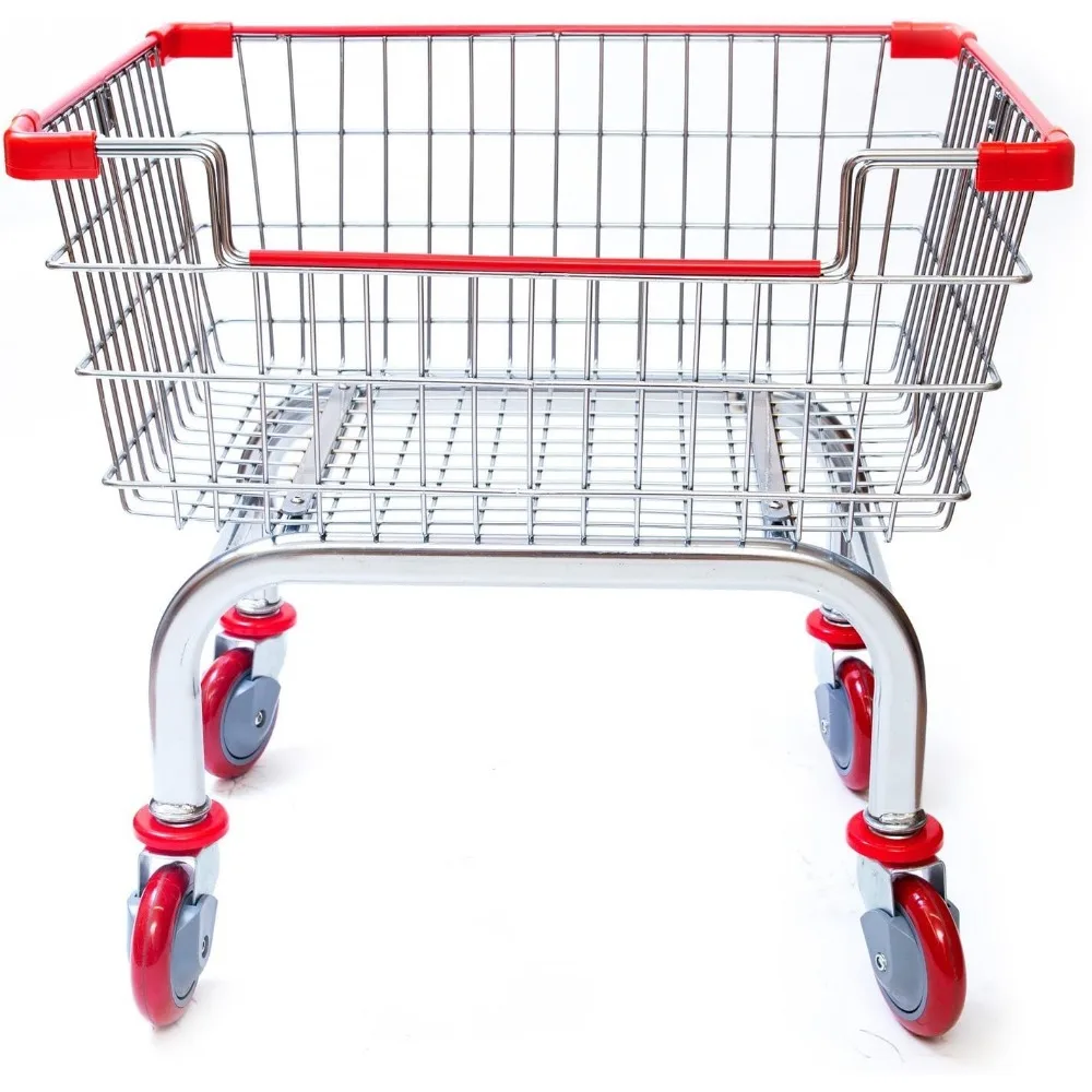 عربة غسيل مع رف مزدوج القطب، 2.5 بو (حواف حمراء أو زرقاء) (أحمر) #5