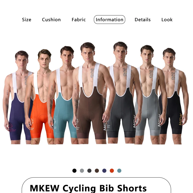 MKEW 2026 Herren-Latzhose Race Fit Schnelltrocknend und Atmungsaktives Gewebe mit Hochdichter Polsterung für Lange Fahrten – Detail 12