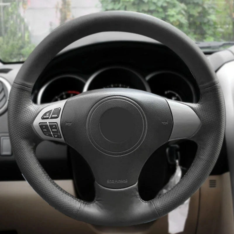 Soft Perforated Leather Cover For Suzuki Grand Vitara II 2007 2008 2009 2010 2011 2012 2013 Car Steering Wheel Cover Trim Black