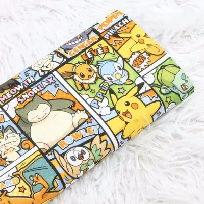 

45*105cm Pokémon Japanese Anime Design 100 Cotton Fabric DIY Patchwork Textile Tissu Home Clothing Sew Dress Material