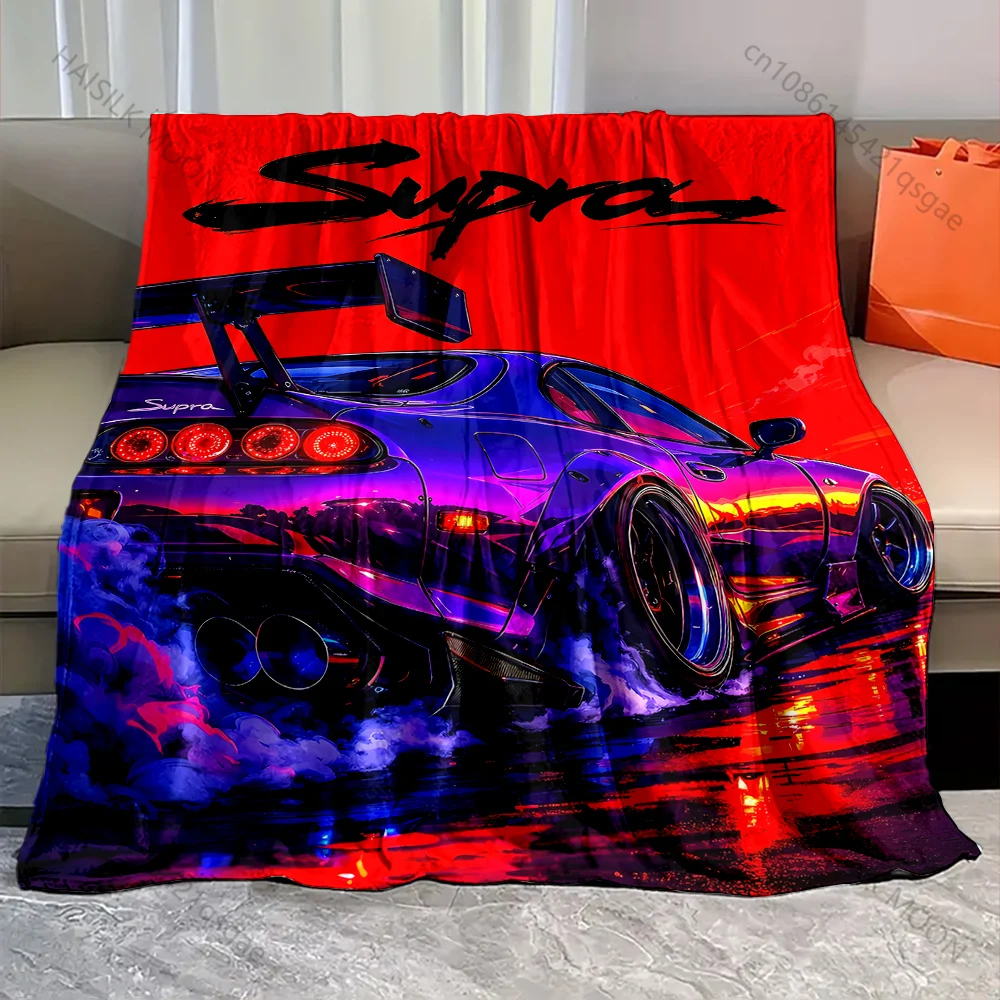 Sports car smoke red background Print Adult Children Warm Blankets Home Travel Car Soft Comfortable Suitable for all seasons 2