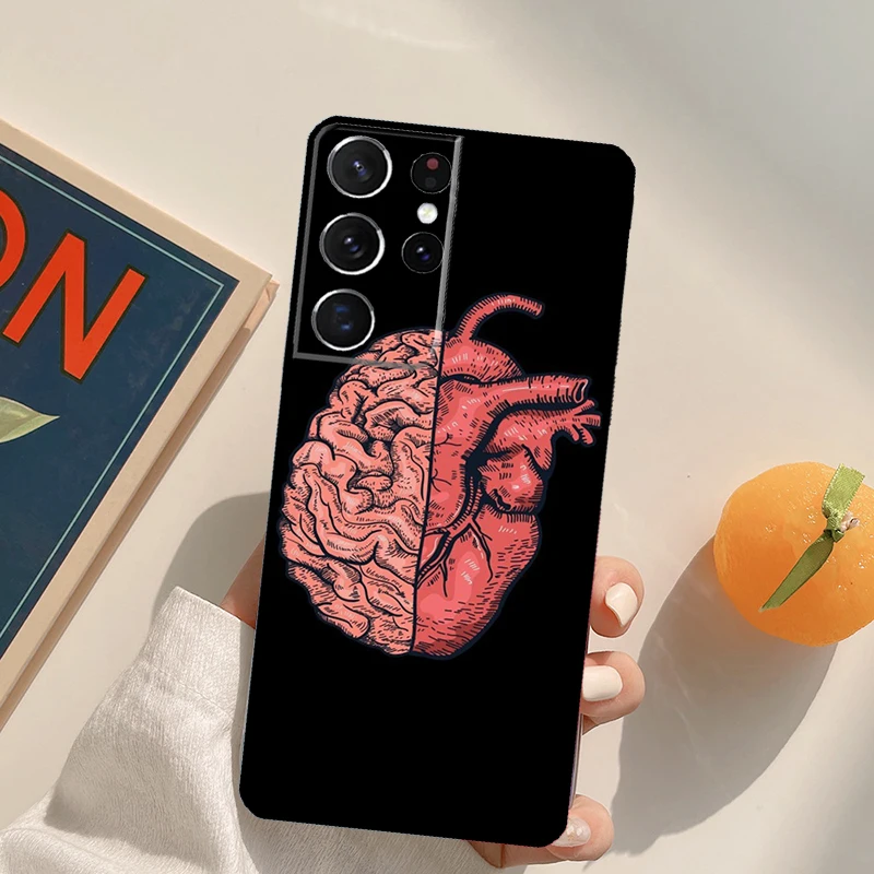医療用人体器官脳スマホケース Samsung Galaxy S23 Ultra S20 S21 S22 S24 S25 S9 S10 Plus S24 FE用背面カバー