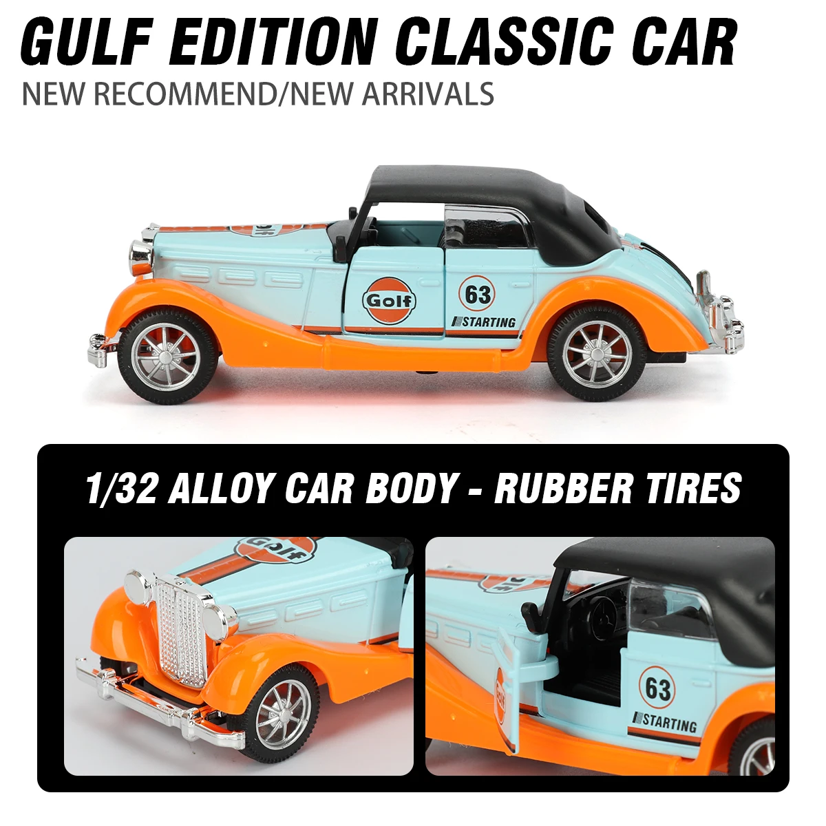 Modelo de coche clásico de aleación 1:36, adornos de coche de juguete para niños, modelo de coche extraíble, juguete para niño, juguete educativo fundido a presión