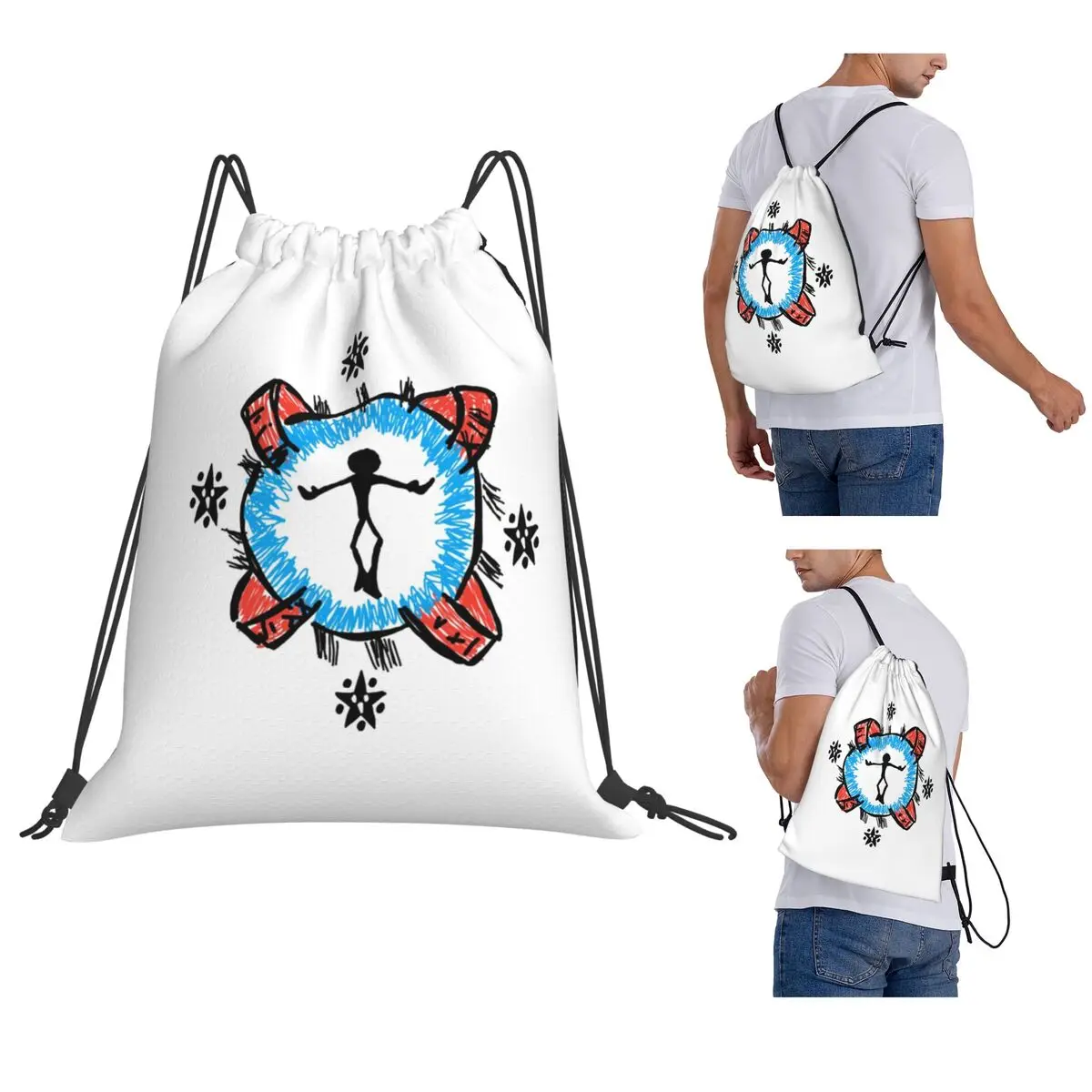 

Portal Figure, Cosmic Symbol Backpacks Portable Drawstring Bags Shoes Bag Book Bags for Travel School