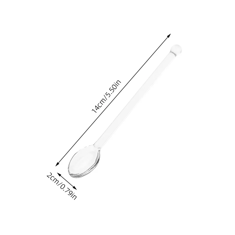 6Pcs Transparent Glass Stirring Spoons Mini Coffee Espresso Tea Cocktail Dessert Crystal Mixing Spoons Party Glass Serving Spoon