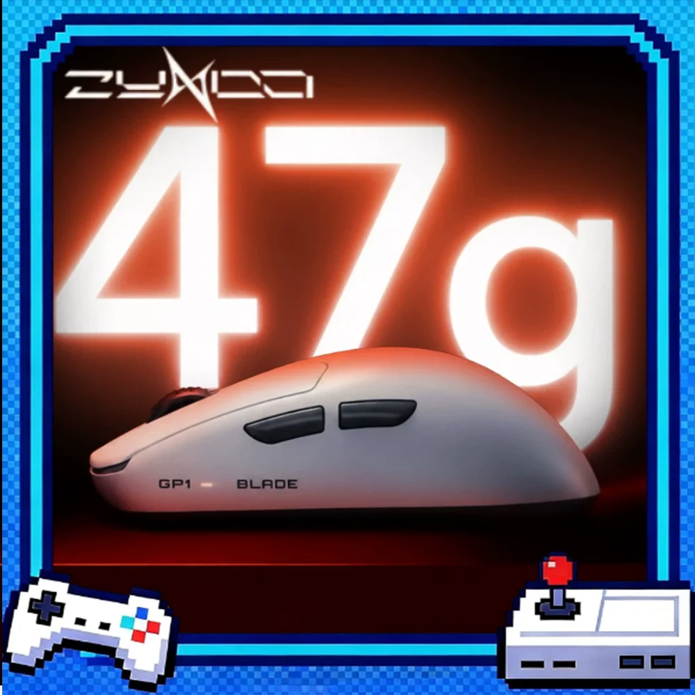 ZYNOO GP1 Mouse Dual‑Mode Wireless PAW3955-Storm 47g Lightweight Long Battery Optical Micro‑Switch 8K Polling Rate Gaming Mouse