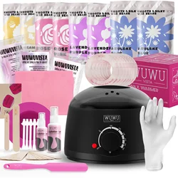 WUWUVISTA-Kit de depilación con cera dura, calentador de fusión, cuentas de depilación, cara, brasileño, cuerpo completo, Bikini, piel sensible