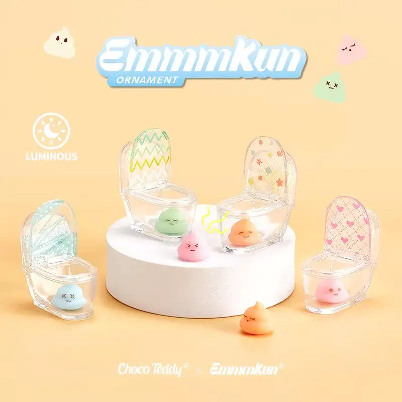 

Emmmkun Choco Teddy Mini Toilet Series 2.0 Luminous Blind Box Toy Cute Collectible Figure Trendy Blind Bag Gift Decoration
