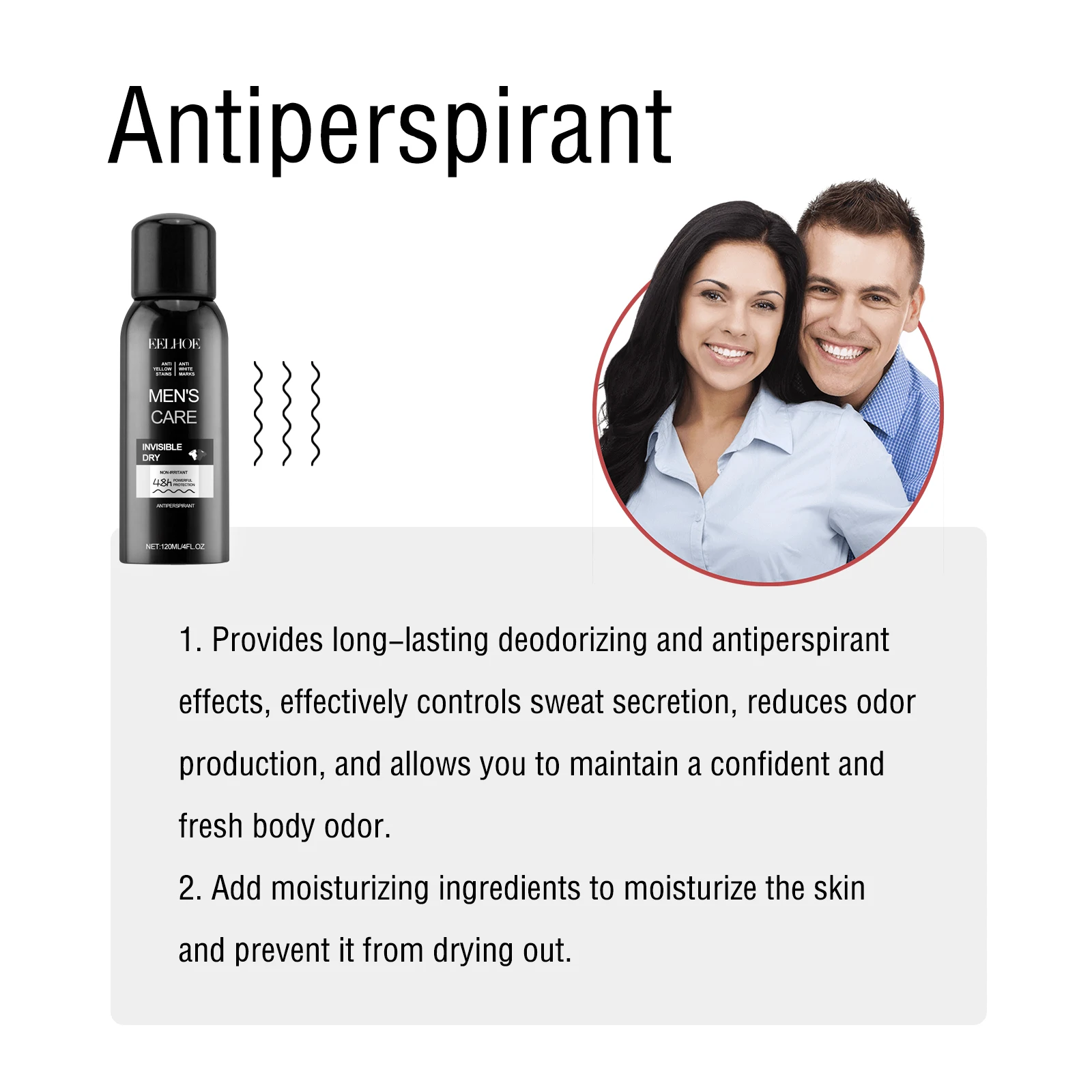 EELHOE-Spray desodorante axila para homens, anti odor remover, mau cheiro, anti suor, antitranspirante axilas, duradouro, cuidados com o corpo,