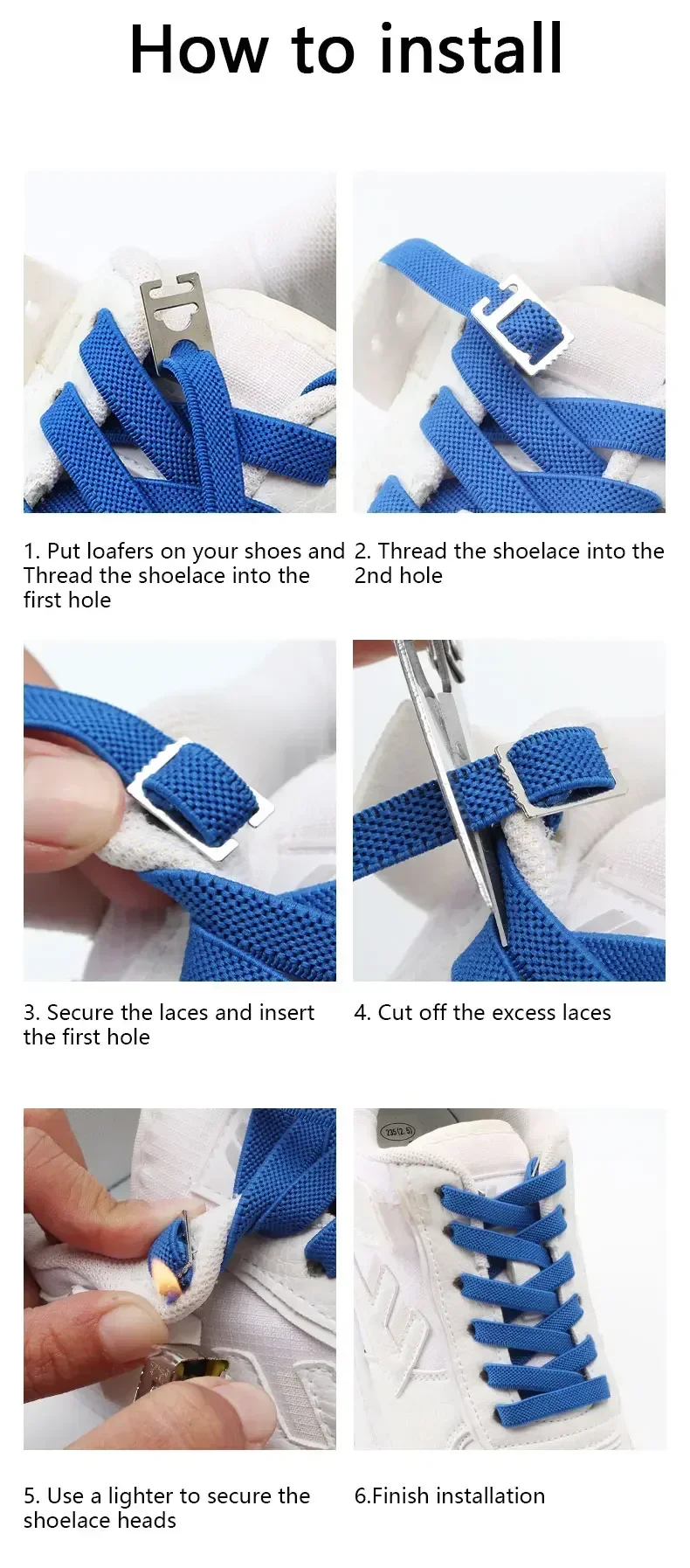 Elastische, flache Schuhbänder ohne Schnürsenkel mit Metallschnallen, Ersatz-Schnürsenkel für Erwachsene, Kinder, Sneaker und Freizeitschuhe – Detail 8