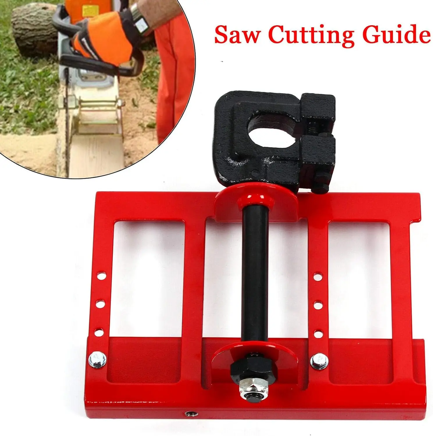 Red Chainsaw Mill Lumber Cutting Guide Saw Steel Steel Saw Chainsaw Mill Lumber Cutting Guide Red Chainsaw Mill Lumber Cutting