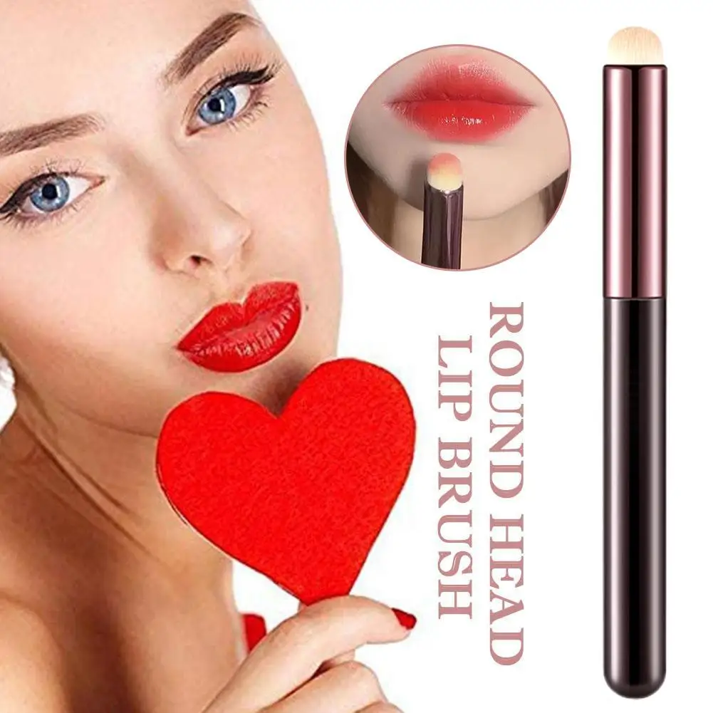 Runde Lippen bürste Aufbewahrung eimer Lippenstift Pinsel tragbare Make-up verschmieren Lippen stift Concealer Lip Liner Pinsel profession elle d1s5