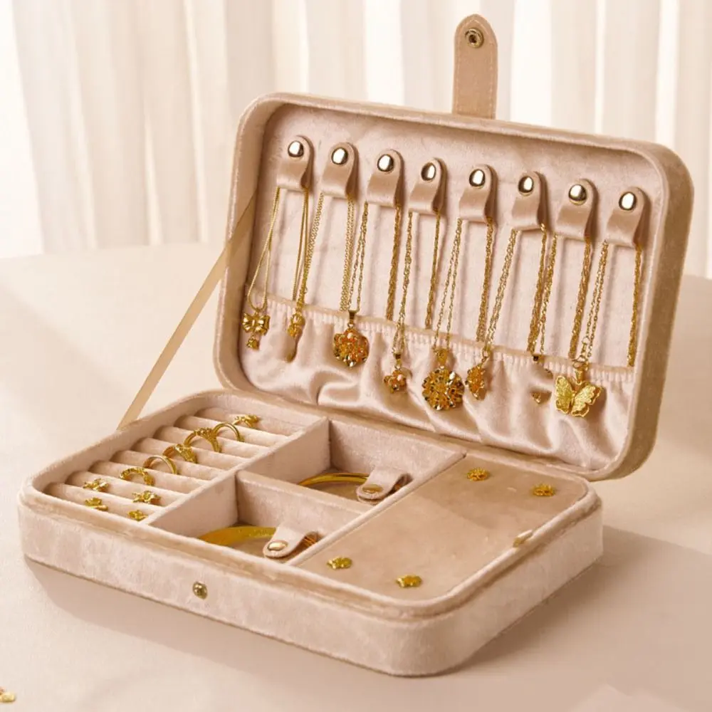 Rings Necklace Jewelry Packing Bag Bracelet Earrings Organizer Jewelry Storage Case Large Capacity Square Jewelry Box Gift