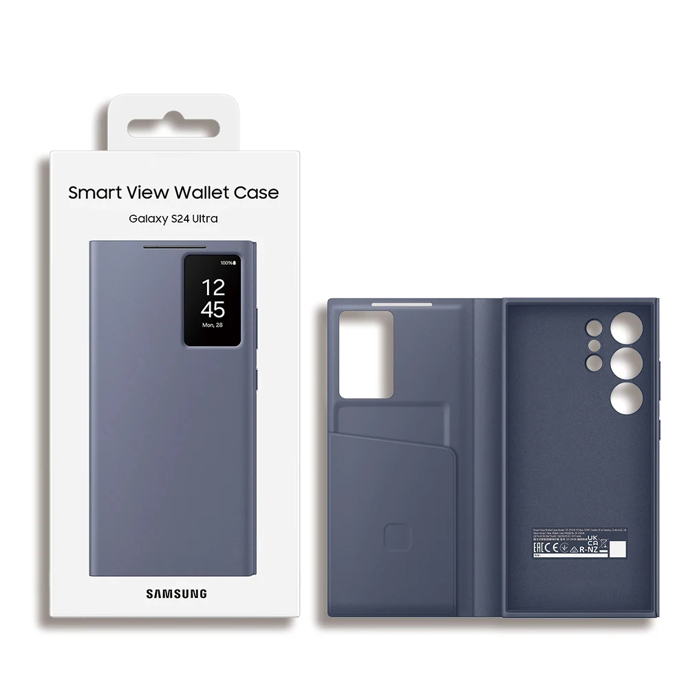 Originele Samsung Smart View Wallet Smartphone-hoes voor Galaxy S24 Ultra Smart View Wallet Flip Case EF-ZS928