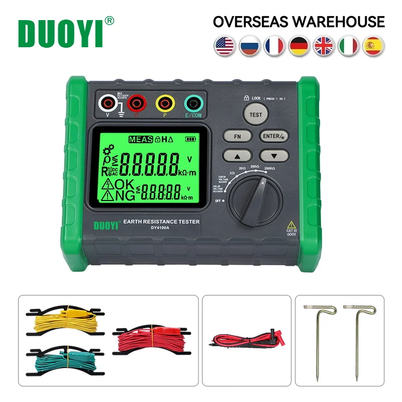 YAO Duoyi 4100A Digital Ground Resistance Test Lightning Protection Detection Measuring Instrument Rocker Ground Resistance Test