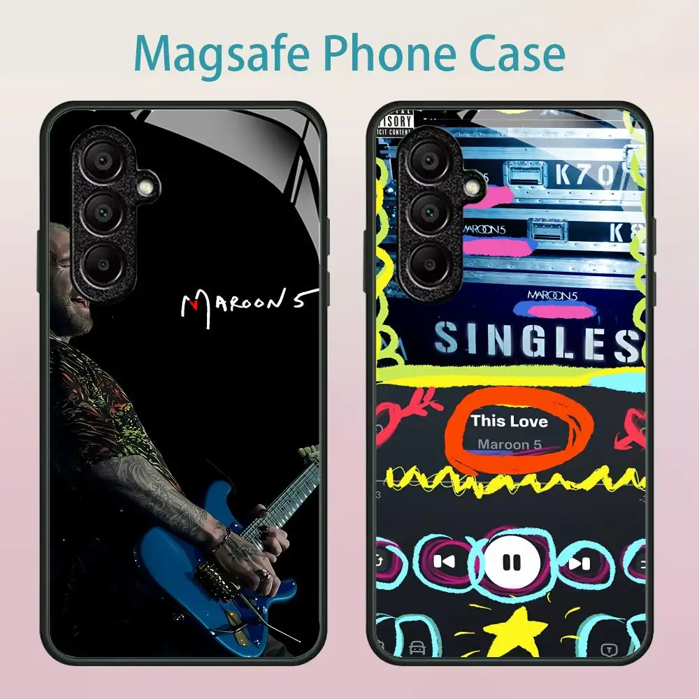 Pop Band M-Maroon 5 Phone Case For Samsung Galaxy S25 Ultra S22 S23 S24 Ultra S21 S20 5G Magsafe Mirror Wireless Magnetic Cover