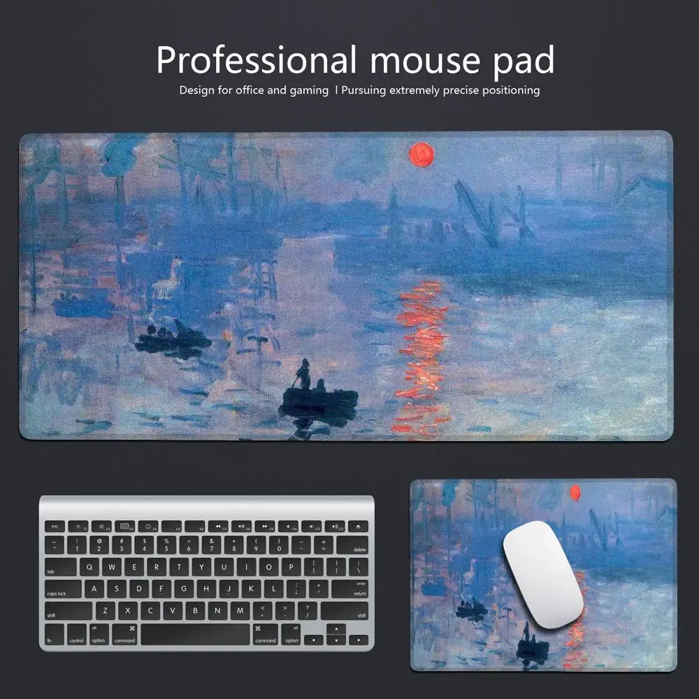 HYBXAXC 40x90 Claude Monet Art Mousepad Mouse Mat With Pad Gaming Accessories Prime Gaming XXL Keyboard Pad Stitch Padding Mat