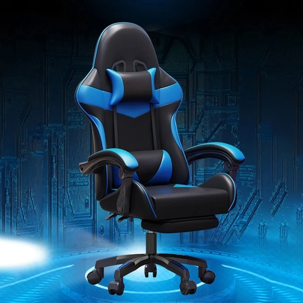 Silla Gaming con Cuero PU y Reposabrazos Giratorios, Silla Ergonómica con 95–145 °   Respaldo ajustable y patas  nylon  cinco pu