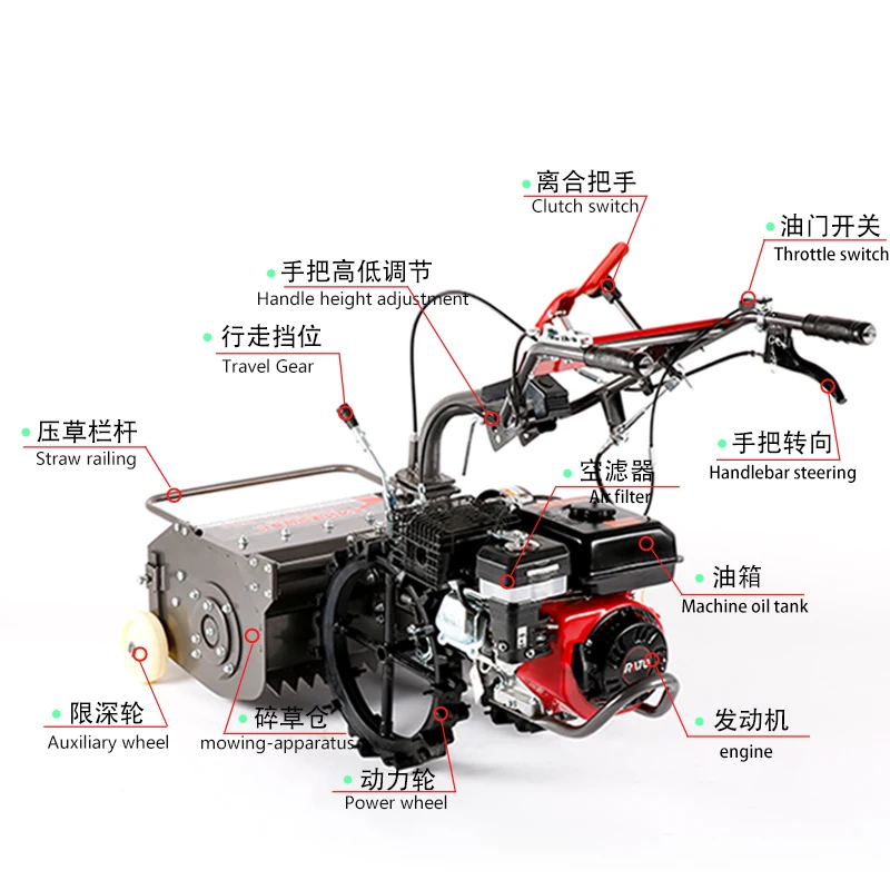 Small Self-Propelled Lawn Mower 3TG-4Q High-Power Orchard Wasteland 4KW Garden Lawn Mower