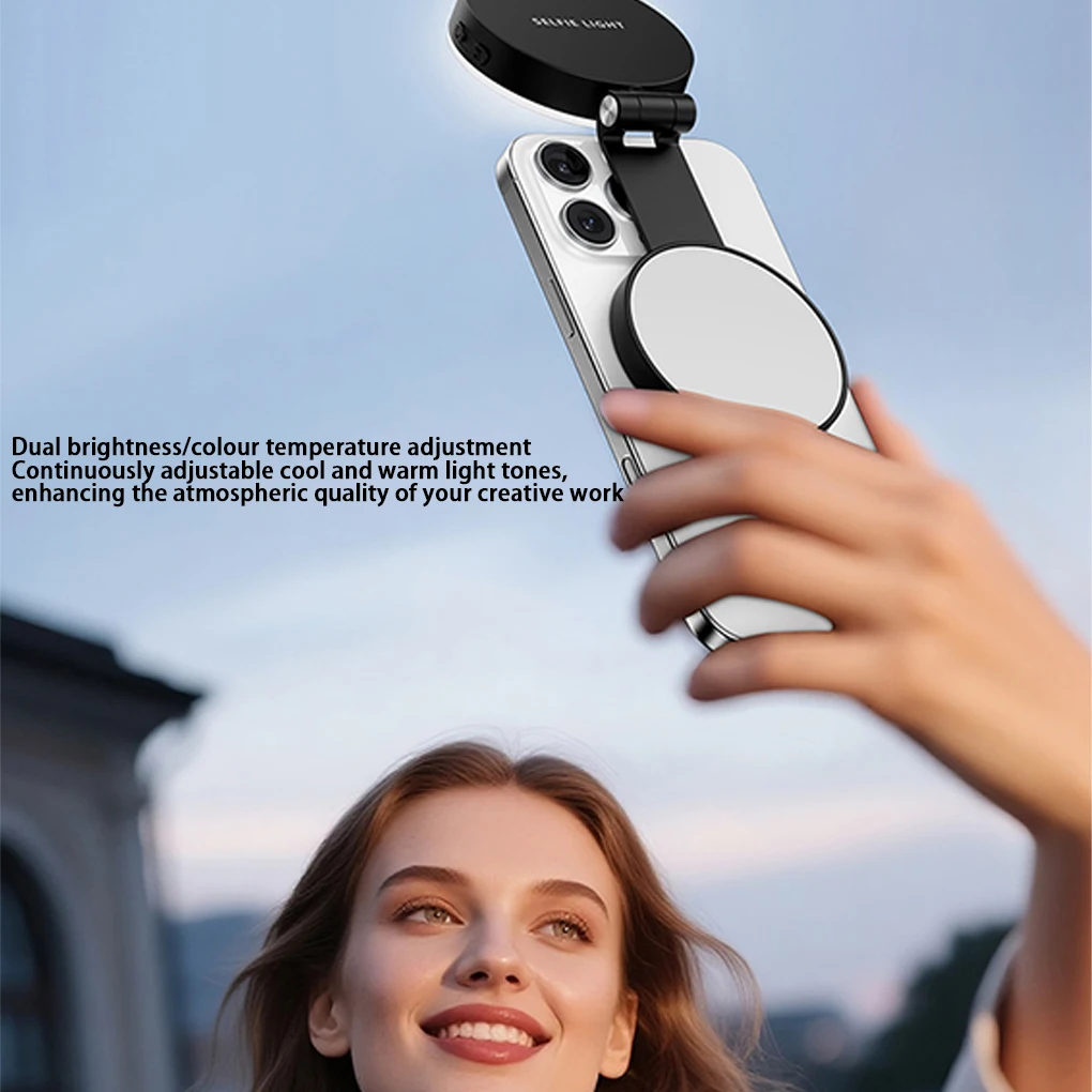 

Заполняющий светильник для селфи, магнитные кольца, светильник для мобильного телефона, двухцветный карманный светодиодный магнитный мини-кольцевой светильник для фотосъемки