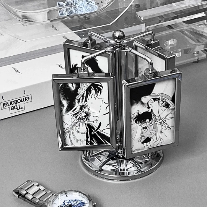 Rotating Photo Frame Gu Mei Display Stand Small Card Display Stand Gu Mei Storage High-End Diy Photo Frame Creative Ornament