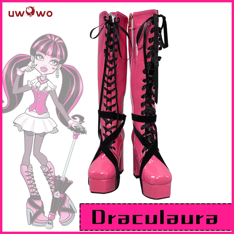 

UWOWO Monster High Draculaura Cosplay Shoes New Anime Boots Monster High-heels Size 35-43 Shoes Aksesori Dibuat Sesuai