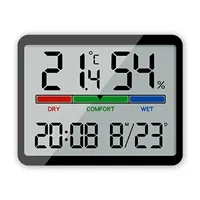 Multi-function Temperature Electronic Clock With CR2030 Battery Powered 3.5x2.7x0.6 Inches Magnetic Hung Wall LCD Accessories