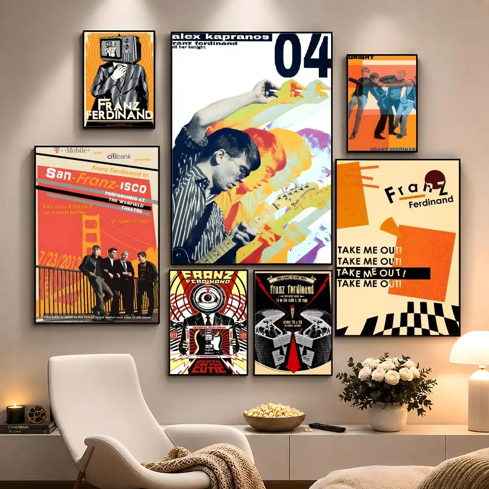 Band Franz Ferdinand Indie Rock Poster Peel And Stick Wall Art PP Waterproof HD Bedroom Living Room Home Decor Gift